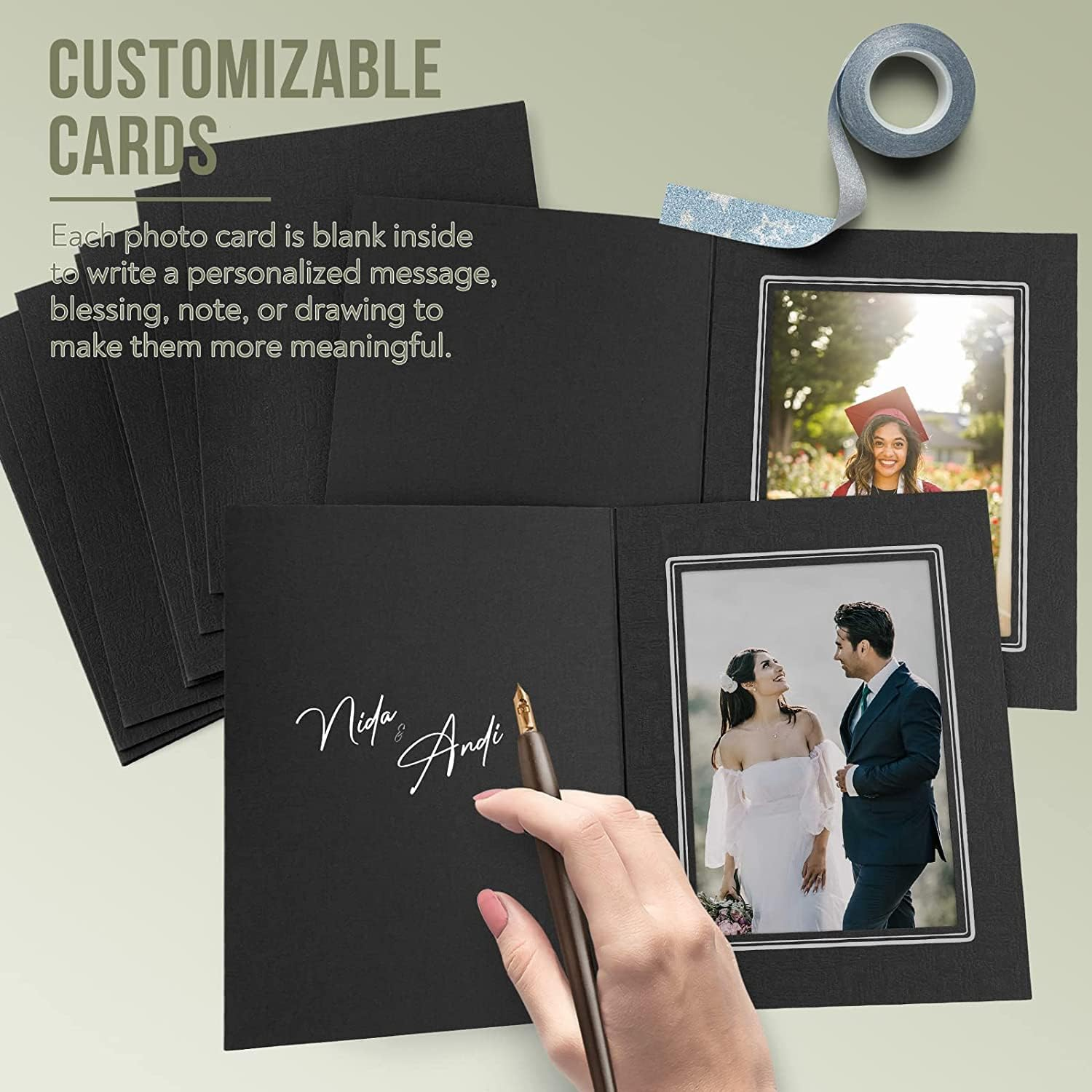 , Pack of 50, 5X7 Paper Photo Folders, Cardboard Picture Frames