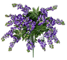 Purple 14-Wisteria  Stem Silk Flower 24" Bush Spray Craft Home Wedding Decors