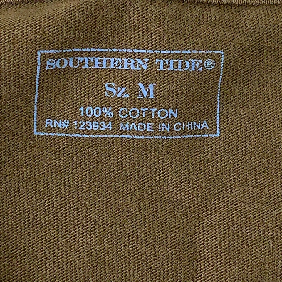 Мужская футболка Southern Tide размер средний зеленый с длинным рукавом вырез лодочкой логотип карман - Изображение 2 из 4