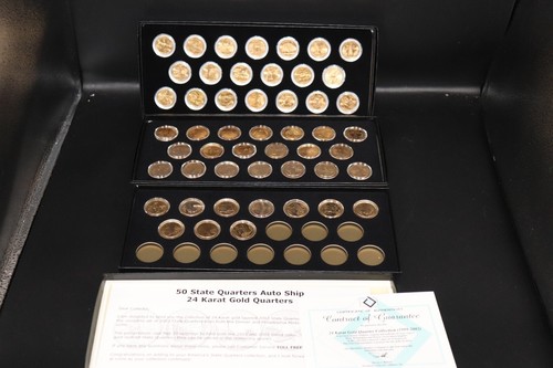 50 STATE QUARTERS 24K LAYERED GOLD MINE NON-CIRCULATED COINS 1999-2003 w/ COA - Picture 3 of 14