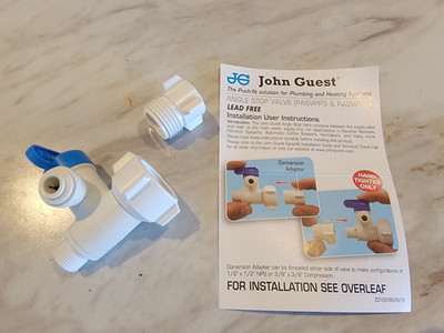 John Guest Angle Stop Adapter Valve 1/2'' X 3/8'' x1/4 ''QC - PASVPP5