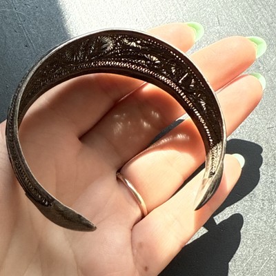 Bracelet Gourmette En Argent Massif 925 - Style Jonc Art Nouveau, Occasion Simple Et élégant