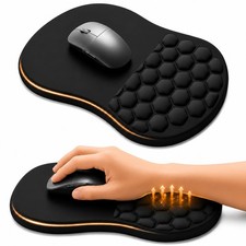 Ergonomic Mouse Pad with Wrist Rest, Large 12x8 inch, Black