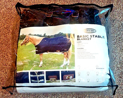  Horse Equi-Sky Basic Stable Blanket - 250g Black/Black 70'' BRAND NEW Free Ship