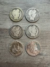 90% Silver Half Dollar Lot – Barber & Franklin 6 Coin LOT