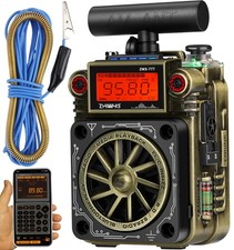ZHIWHIS Shortwave Radio with Bluetooth and NOAA Alert, AM FM Silver or Gray