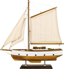 SAILINGSTORY Wooden Sailboat Decor Sailing Ship Model Boat Natural | 1930'S Clas
