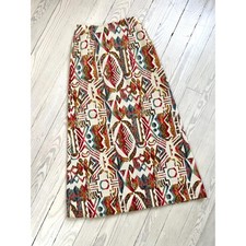 1970s Skirt / 70s Colorful Tapestry Carpet Skirt / Extra Small