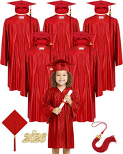 6 Set Preschool Graduation Cap and Gown Set Kindergarten Grad Gowns Children Gra
