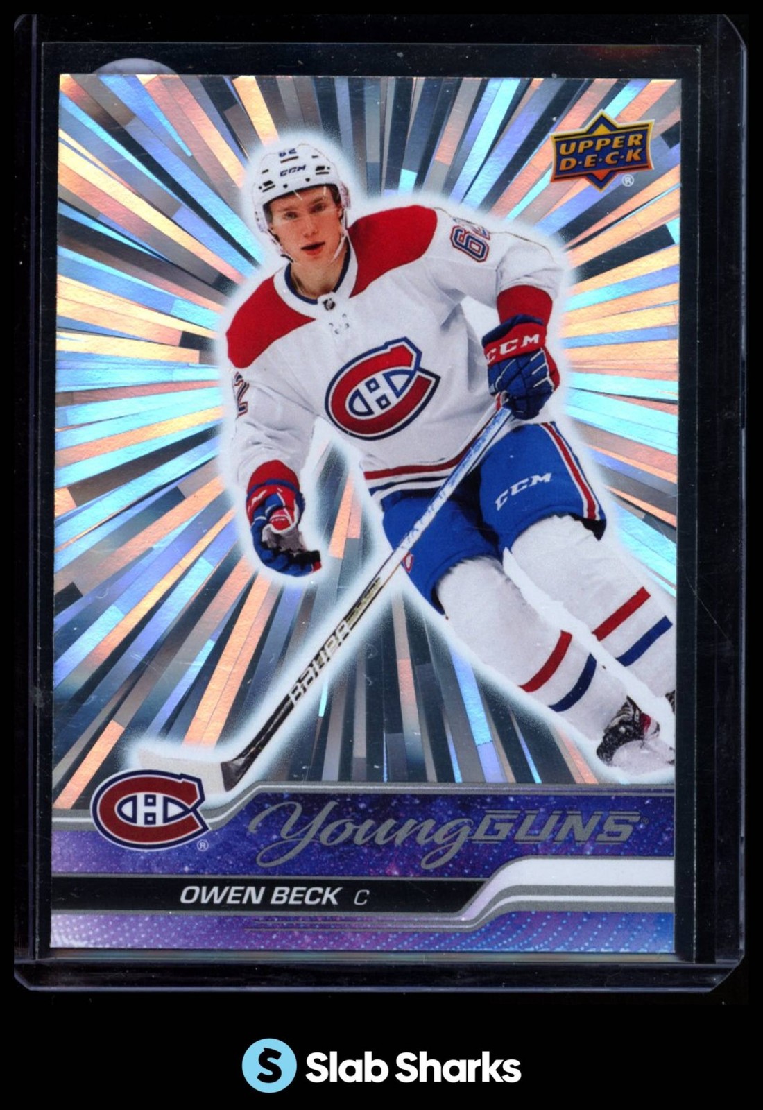 2023 UPPER DECK #214 OWEN BECK OUTBURST SILVER YOUNG GUNS RC ROOKIE