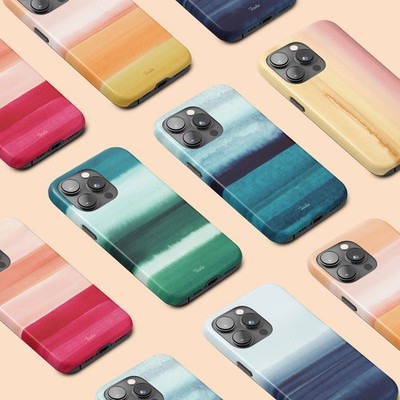 Personalised Phone Case for iPhone 17 16 15 14 13 Pro Max Modern Ombre Stripe