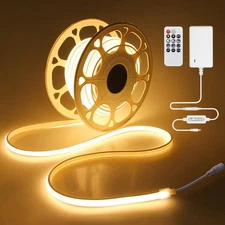 24V COB LED Strip Light Warm White 32.8FT Dimmable LED Tape Light with Dimmer...