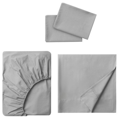 IKEA DVALA Sheet Set Light Gray  Queen 005.807.49