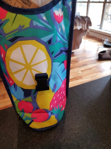 PACKiT Wine Cooler Freezable Wine Bag Summer Fruit Print W/ Carry Strap - Picture 5 of 6