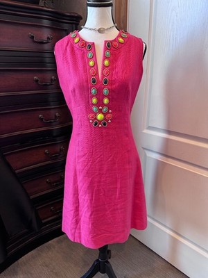 Kate Spade Summer Dress size 4 Aztek Turquoise beads