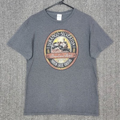 Vintage Durango Silverton T-Shirt Mens Medium Gray Narrow Gauge Railroad Train