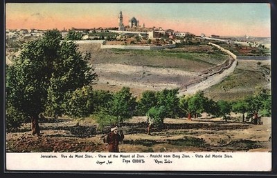 Jerusalem, View of the Mount of Zion, Ansichtskarte 