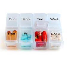Weekly Travel Pill Organizer Case for Purse with Removable Pack of 1, 1