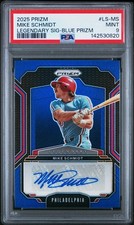 2025 PANINI PRIZM LEGENDARY SIGNATURES MIKE SCHMIDT BLUE PRIZM #/49 AUTO PSA 9