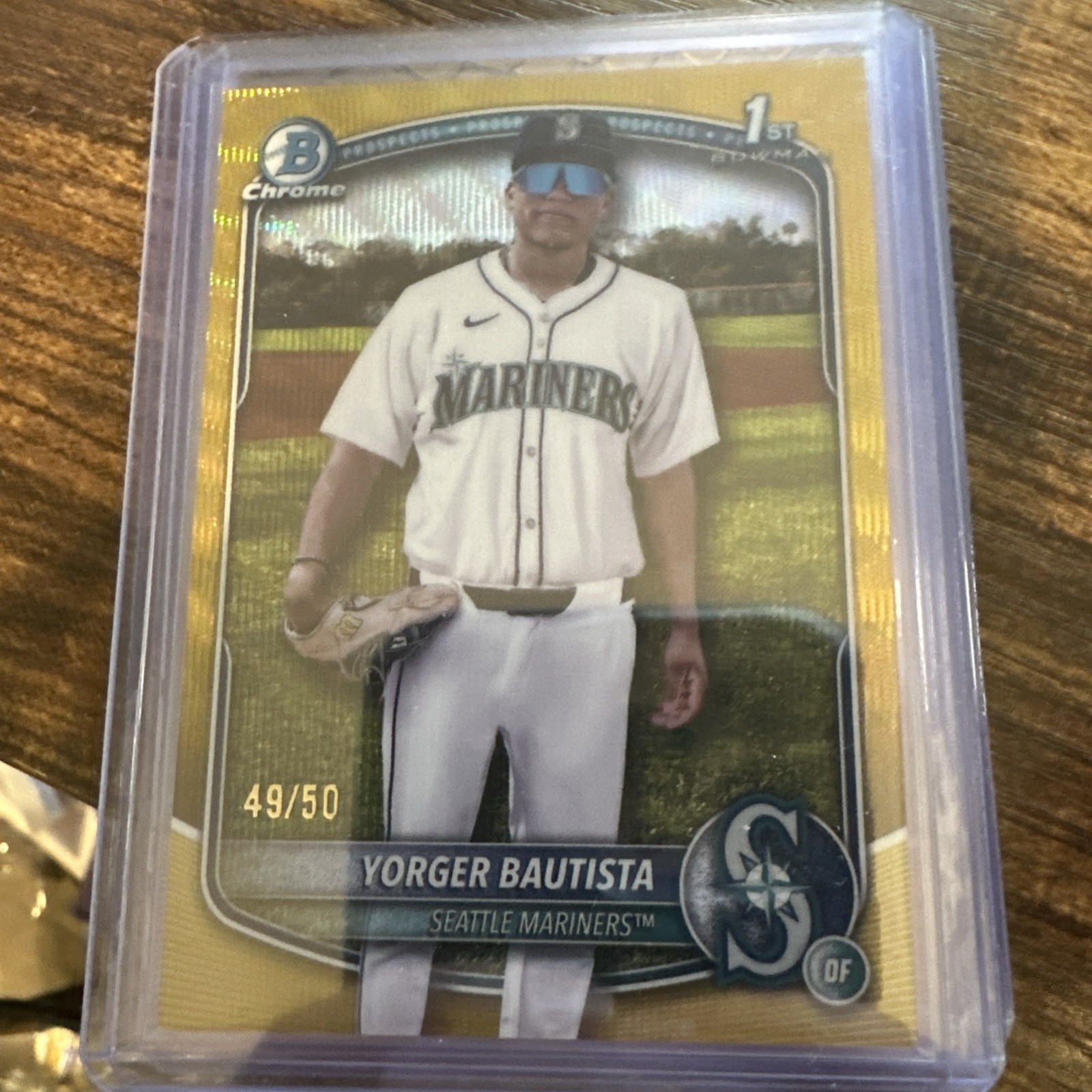 YORGER BAUTISTA 2025 BOWMAN CHROME 1ST GOLD WAVE REFRACTOR /50  