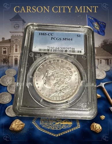 1885-CC MORGAN SILVER DOLLAR PCGS MS64
