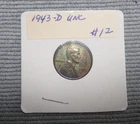 1943-D Lincoln Wheat Cent Coin Uncirculated Steel with Toning