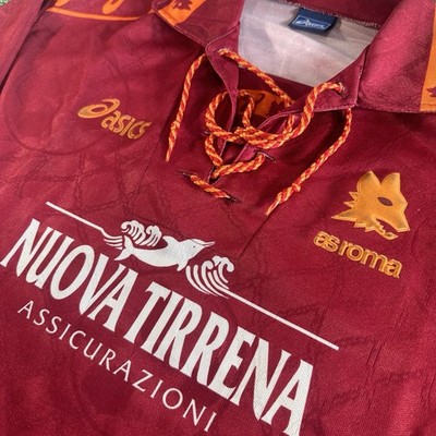 Vintage Asics AS Roma 1994/1995 Long Sleeve Home Soccer Jersey (L