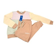 Adidas Kids Crew Set 6/7 Green/Brown/Beige Colorblock 4153