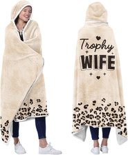 Trophy Wife Wearable Blanket Hoodie - Mothers Day Gifts for Wife from Husband -