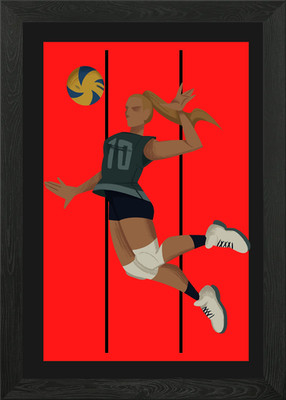 Volley Girl Gerahmtes Wandbild Poster Leinwanddruck Bild
