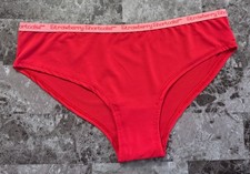 STRAWBERRY SHORTCAKE LARGE RED SMOOTH PINK LOGO WAISTBAND CHEEKY HIPSTER PANTIES