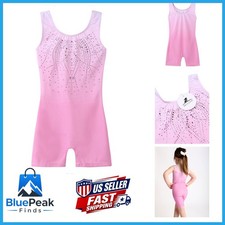 Zaclotre Kid Girls Gymnastic Leotard Sparkly Shiny Diamond Dance Outfits