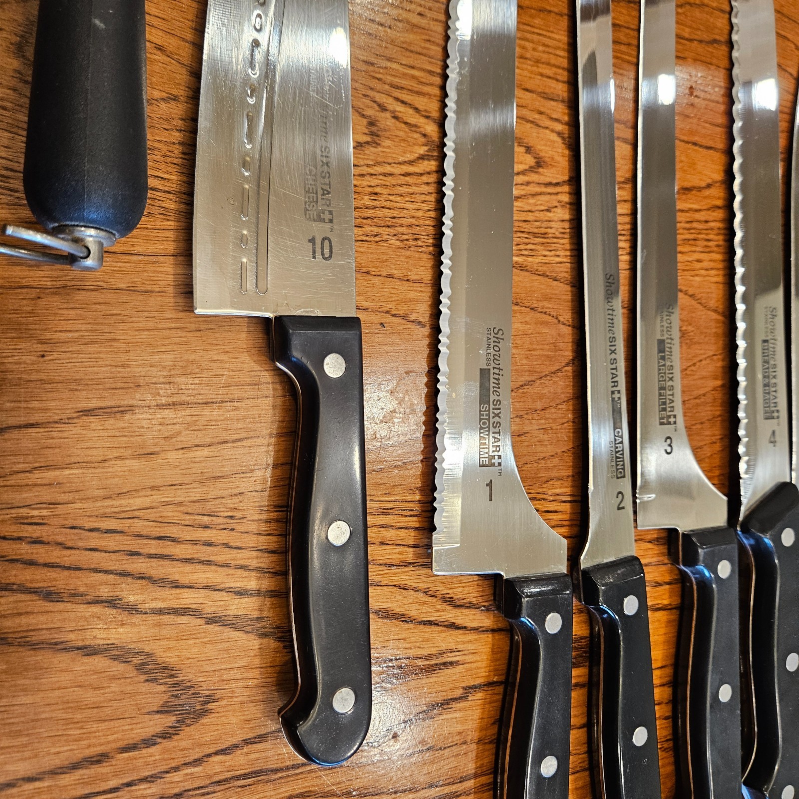 Ronco Showtime SIX STAR Cutlery Set of 19 Knives + Sharpener + Knife Block