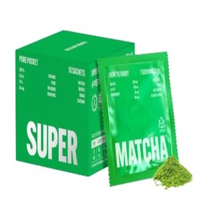 SUPER MATCHA Pure Matcha Powder 10 Sachets, Single Origin South Korea Matcha,...