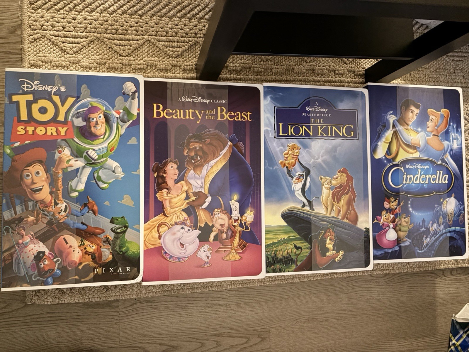 Set of 2 Disney New VHS Box Blankets Beauty & the Beast/ Cinderella