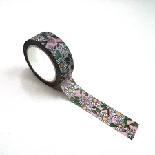 Daisy Washi Tape Pink Background Scrapbooking Junk Journals Collage Cards