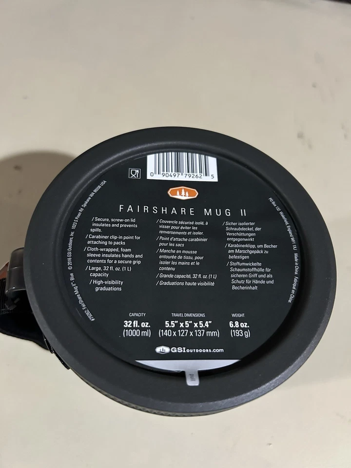 Taza GSI Fairshare II Exterior Camping Mochileros 32oz -nueva Foto 2 de 3