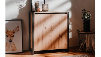Kommode Schrank Flurschrank Denton Artisan Oak anthrazit 80x88 cm