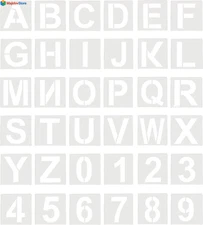 36 Pcs 3 Inch Alphabet Letter Stencils for Art Craft Wood Painting Number Templa