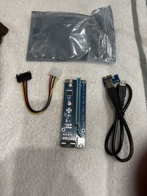 PCI-E 1x to 16x Powered USB3.0 GPU Riser Extender Adapter Card - Free Shipping