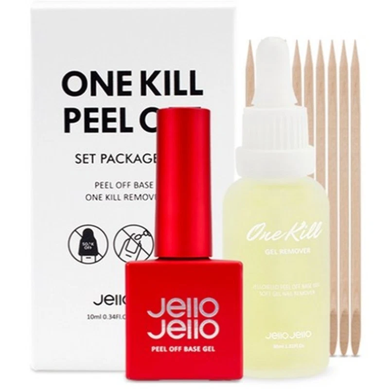 [JELLO JELLO] Peel Off Base Gel 10ml + One Kill Remover 30ml Set