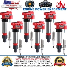 6Pack UF569 Ignition Coil + 6x Spark Plug Set for 2008-2019 Cadillac CTS 3.6L V6