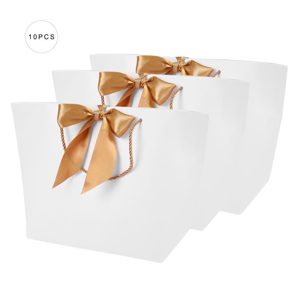 Gift Paper Bags with Handle 10pcs for Shopping Makeup Food Packaging 21x7x15cm