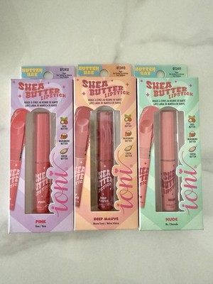 3pk IONI Shea Butter Lipstick Nude, Pink, and Deep Mauve Makeup