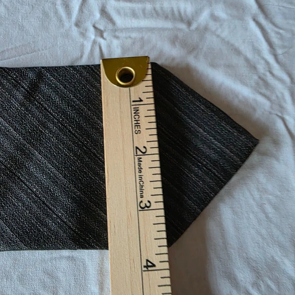 "Corbata a rayas diagonales gris jacquard 100 % seda Alfani hecha en Italia 3,75"" x 57""" Foto 4 de 4