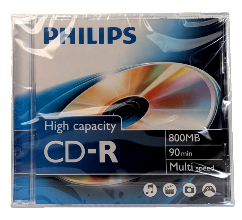 Philips CD-R90 - High Capacity Blank CDR DATA Disc 90min / 800mb