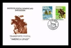 Dr Jim Stamps Dominican Republic America Uptep Postal Transportation 2V Set Fdc