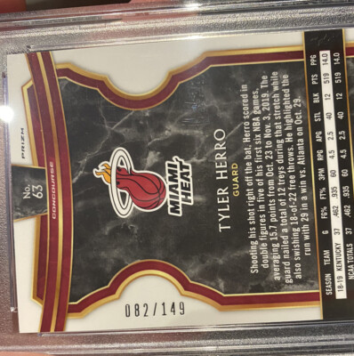 Panini prizm Tyler herro RC 149枚限定 PSA10 TYLER HERRO 2019 Panini Select 63 WHITE PRIZM /149 PSA 10