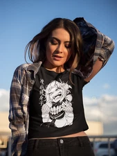 Villain Kanji Crop Tee: Himiko Toga -Inspired Anime Chic