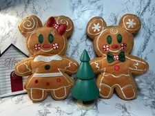 2pcs Disney Parks Mickey & Minnie Gingerbread Scented Plush Pillow 12INCHES